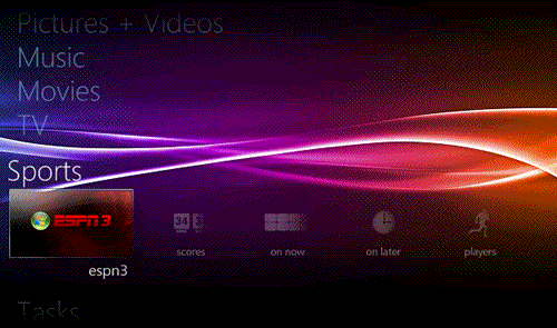 ESPN3 Menu